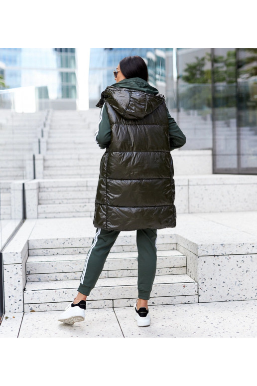 Zelená vesta s odepínací kapucí Artemia