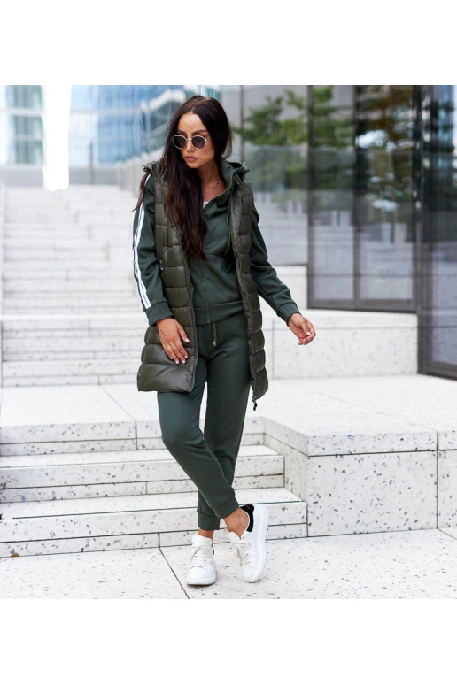 Zelená vesta s odepínací kapucí Artemia