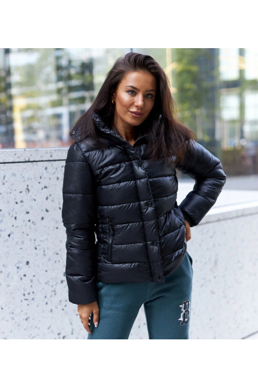 Černá lesklá bunda Berta