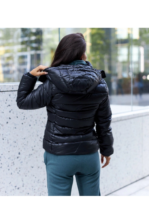 Černá lesklá bunda Berta