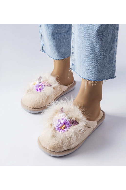 Béžové dámské pantofle Moly