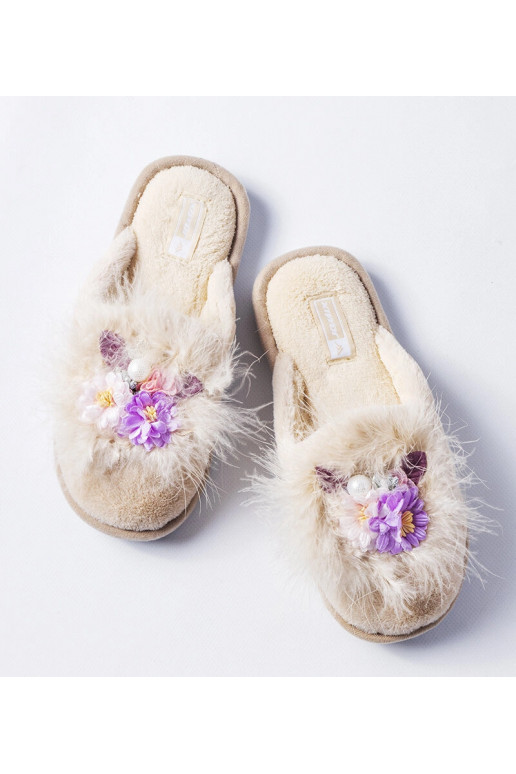 Béžové dámské pantofle Moly