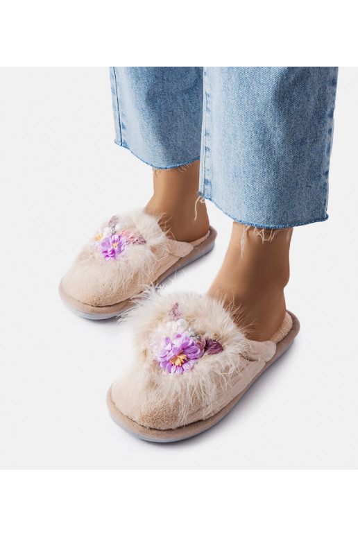 Béžové dámské pantofle Moly