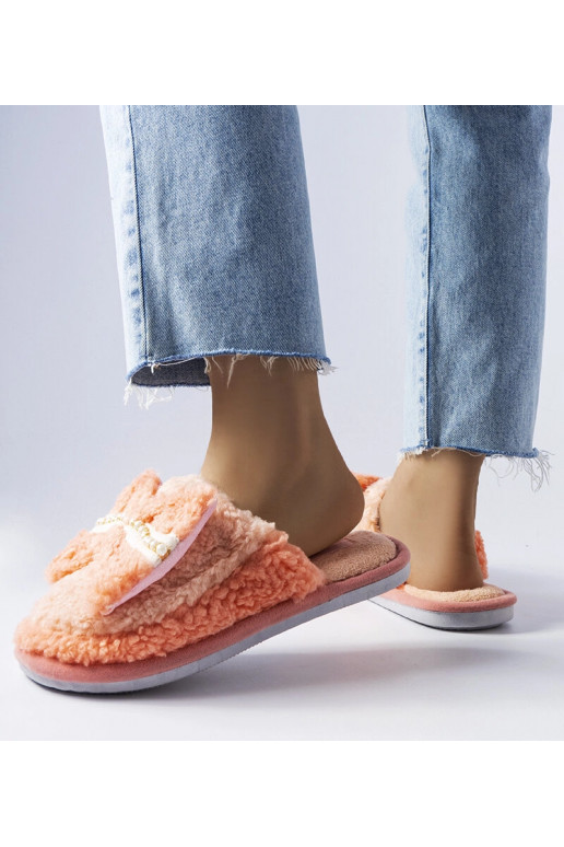 Oranžové pantofle s mašlí