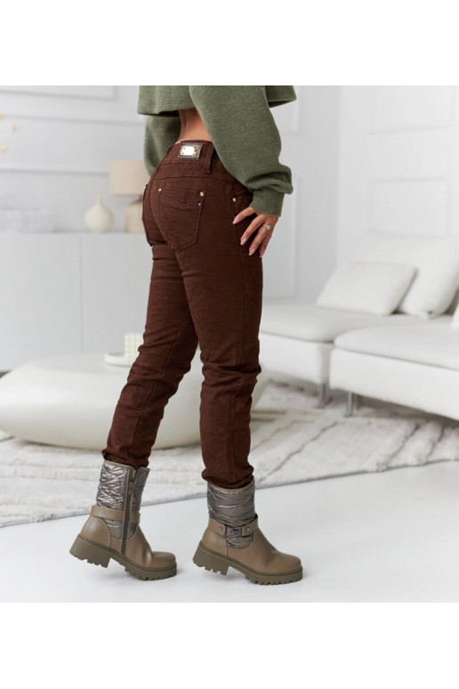 Hnědé vzorované kalhoty Lévesque