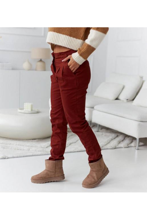 Dámské červené elastické kalhoty...