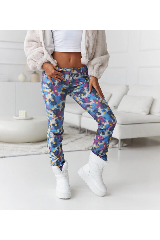 Morningview barevné puntíkované kalhoty