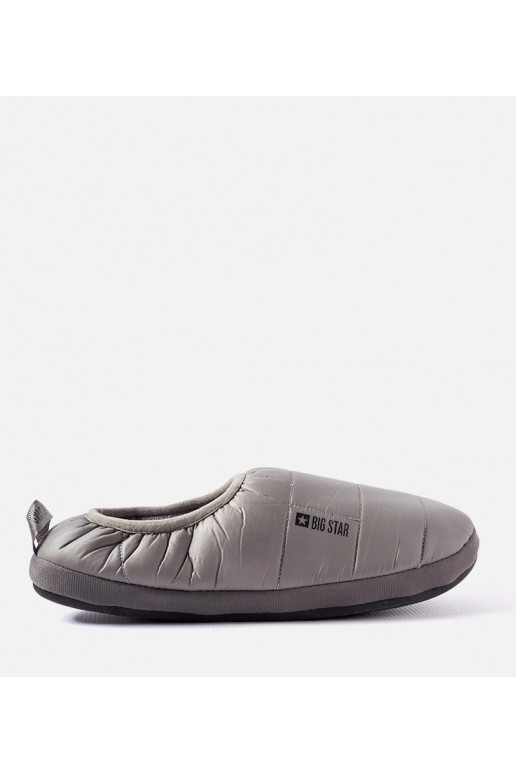 Šedé zateplené pánské pantofle KK174362