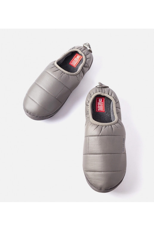 Šedé zateplené pánské pantofle KK174362