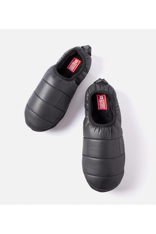 Černé zateplené pánské pantofle...