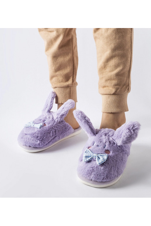 Fialové pantofle s ušima a mašlí Bruna