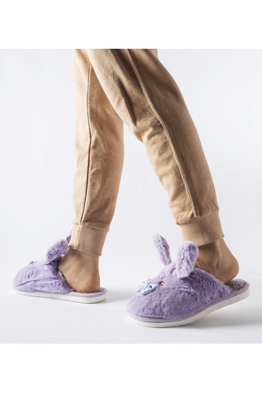 Fialové pantofle s ušima a mašlí Bruna