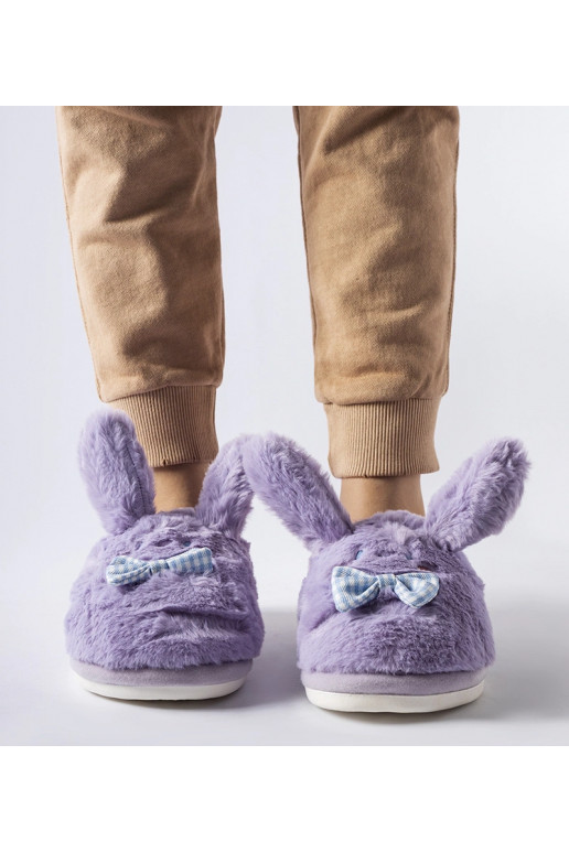 Fialové pantofle s ušima a mašlí Bruna