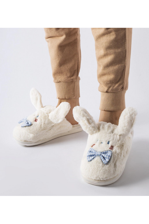 Bílé pantofle s ušima a mašličkou Bruna