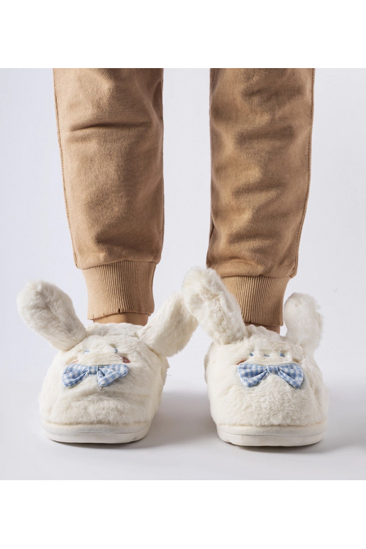 Bílé pantofle s ušima a mašličkou Bruna