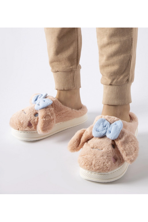 Růžové hřejivé pantofle s ušima a...
