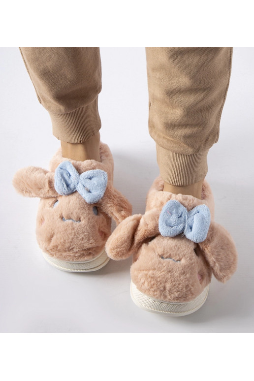 Růžové hřejivé pantofle s ušima a...