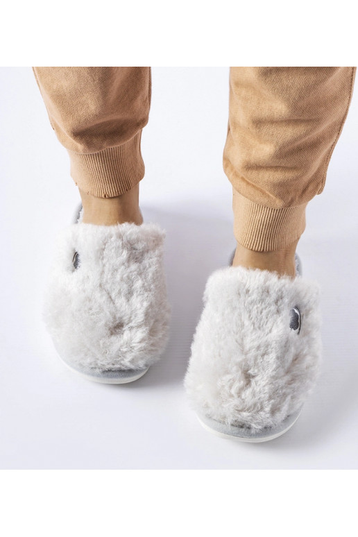 Šedé teplé pantofle s nášivkou Alessio