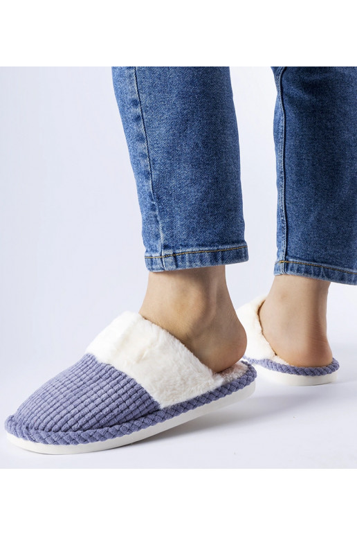 Modré teplé pantofle Frappier