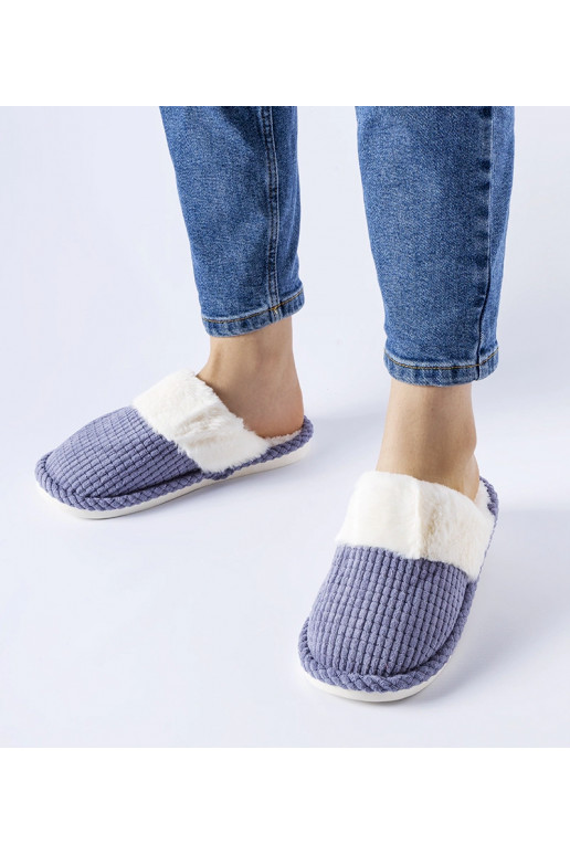 Modré teplé pantofle Frappier