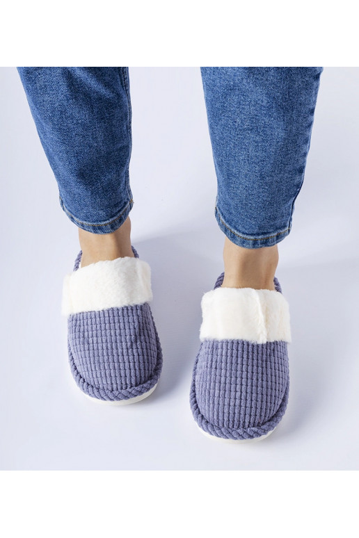 Modré teplé pantofle Frappier