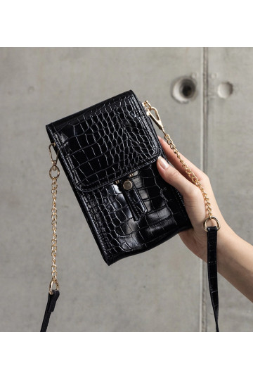 Černá taška zdobená ražbou...