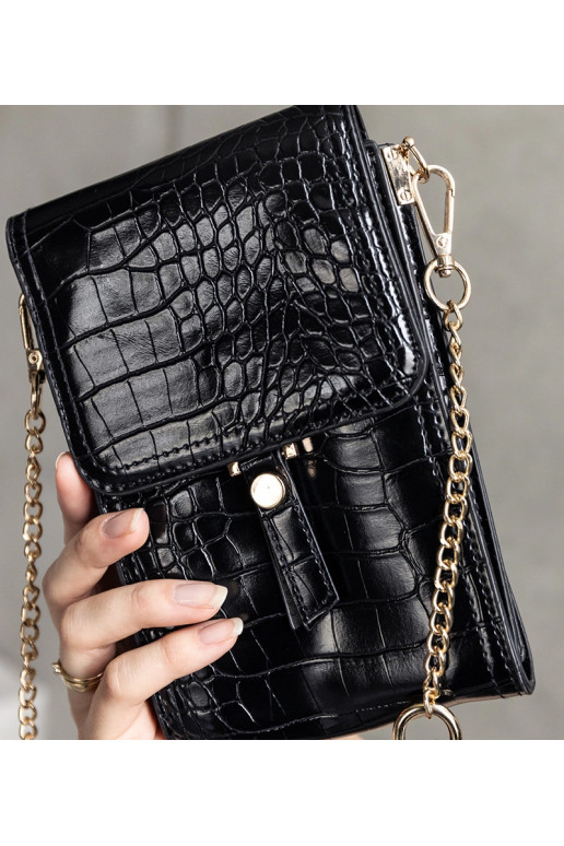 Černá taška zdobená ražbou Decatur