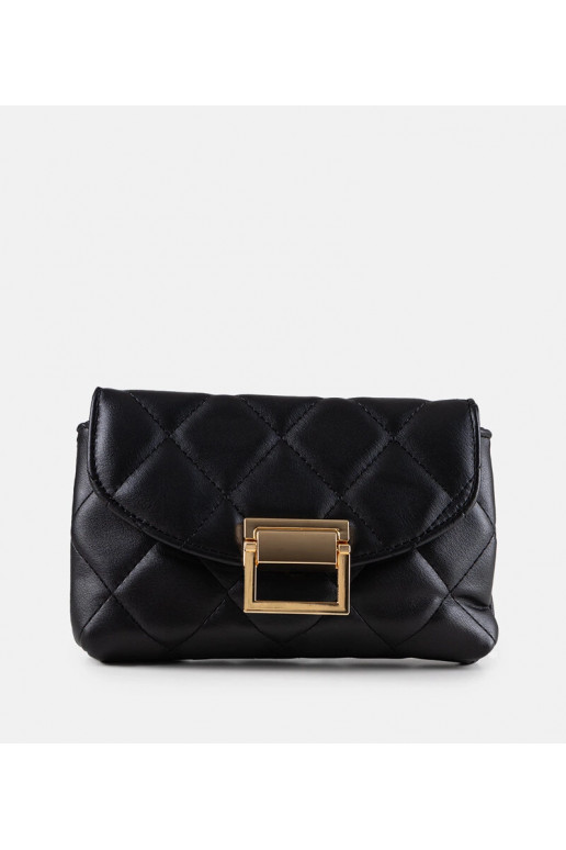 Černá rumělková prošívaná malá taška