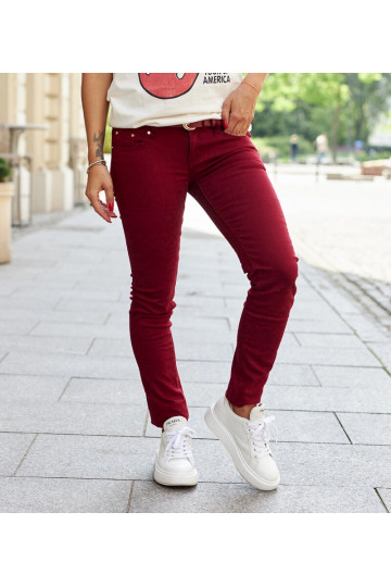 Červené látkové kalhoty s... 2