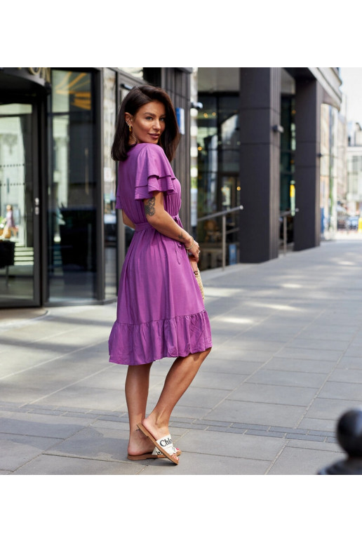 Lorinka Purple Ruched Mini šaty Lorinka Purple Ruched Mini šaty