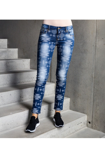 Slim fit džíny se vzorem...