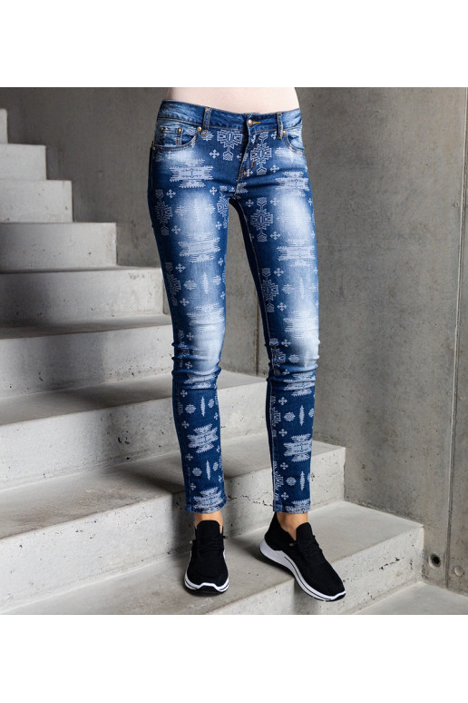 Slim fit džíny se vzorem Meladia v...