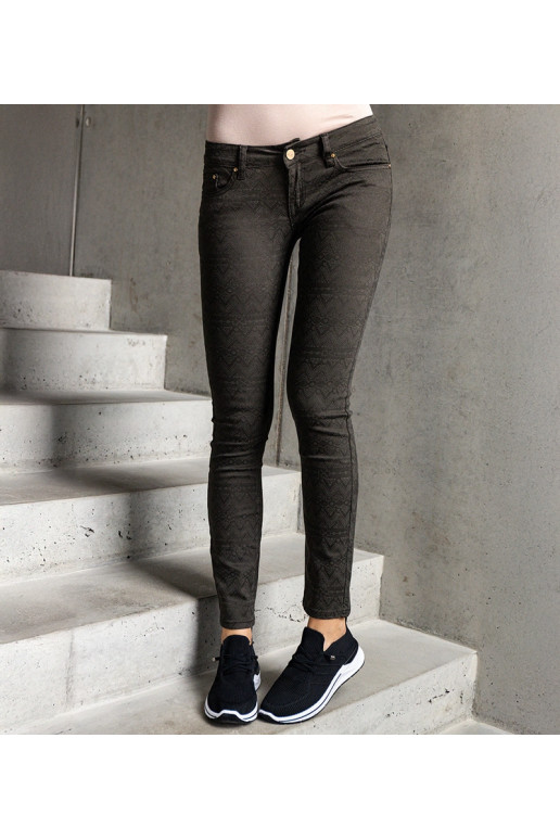 Grafitové nízké kalhoty značky Miramona