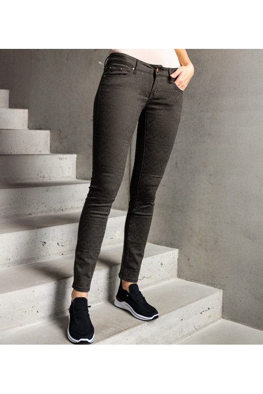 Grafitové nízké kalhoty značky Miramona