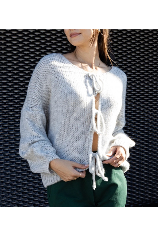 Šedý vázaný svetr Sumaia