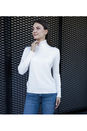 Bílý rolák volného střihu Nida