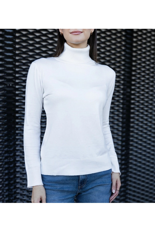 Bílý rolák volného střihu Nida