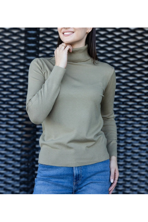 Zelený rolák volného střihu Nida