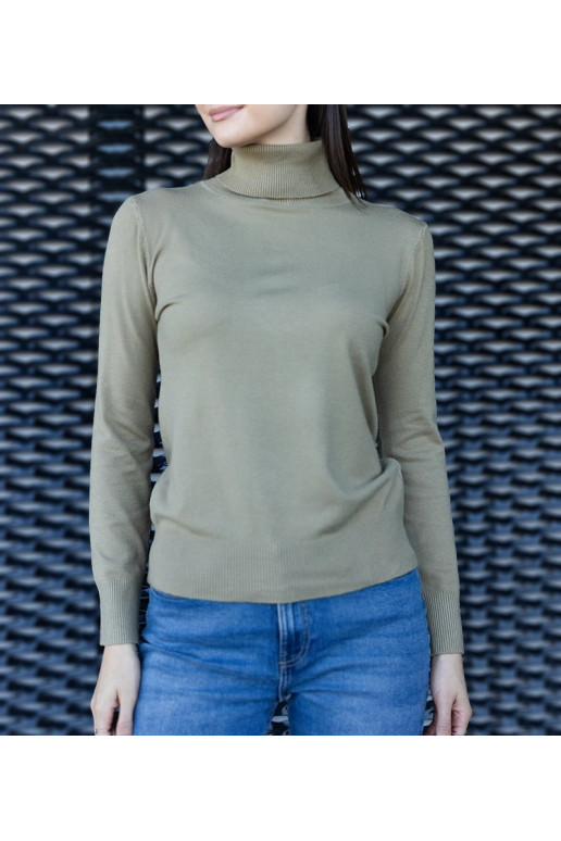 Zelený rolák volného střihu Nida