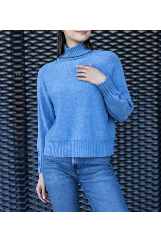 Lukana modrý rolák volného střihu