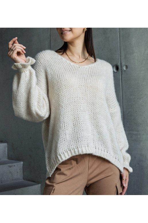 Béžový svetr Gista s výstřihem do V