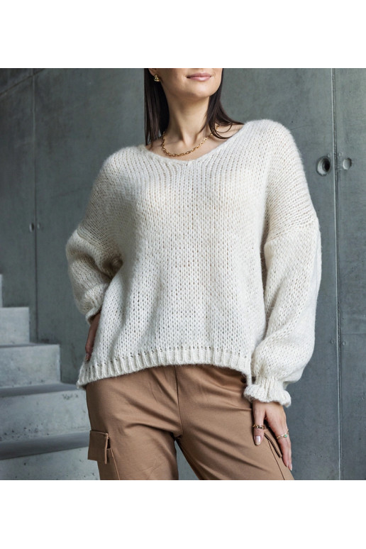 Béžový svetr Gista s výstřihem do V