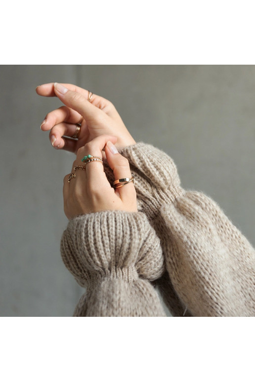 Béžové šaty s nabíranými rukávy Najeta