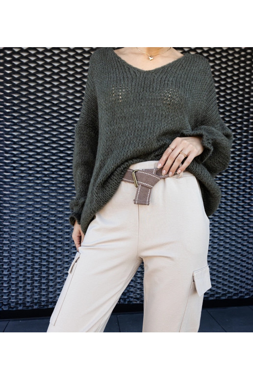 Béžové bojové kalhoty s našitými...