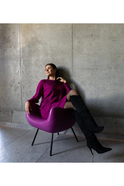 Tmavě růžové třpytivé midi šaty Kadyra