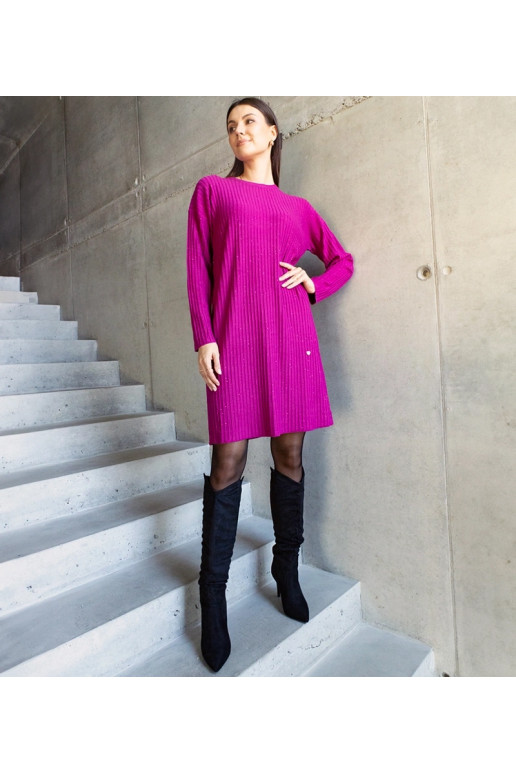 Tmavě růžové třpytivé midi šaty Kadyra