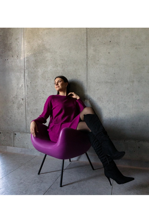 Tmavě růžové třpytivé midi šaty Kadyra