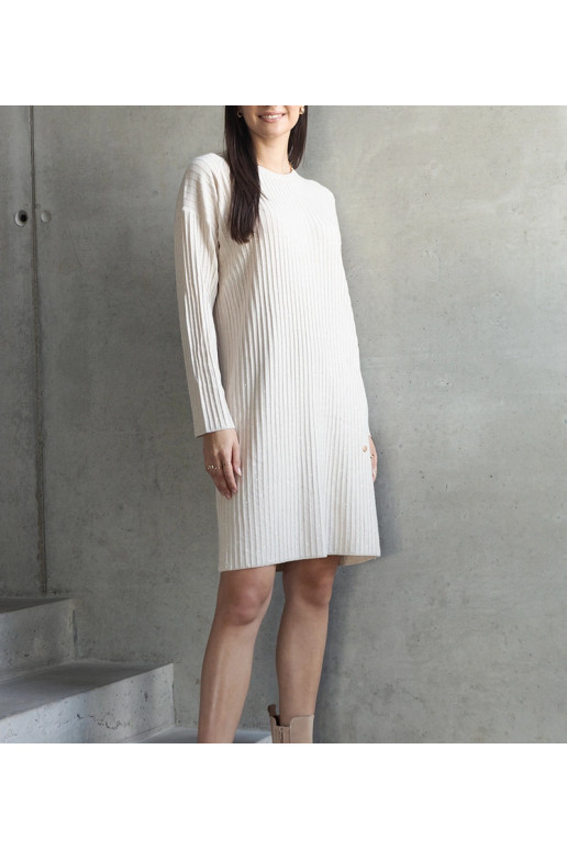 Béžové midi šaty s leskem Kadyra