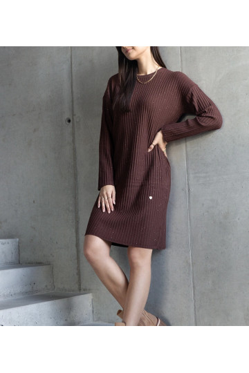 Hnědé třpytivé midi šaty... 2