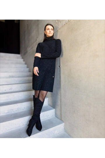 Černé lesklé midi rolákové... 2